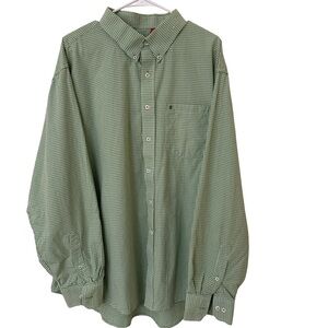 IZOD Men’s 2XL Gingham/Checkered Button Down, 100% Cotton, Classic Fit